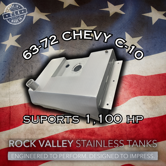 63-72 Chevy C/10 21 Gallon Underbed EFI Stainless Gas Tank