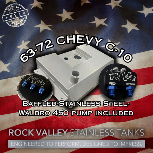 63-72 Chevy C/10 21 Gallon Underbed EFI Stainless Gas Tank