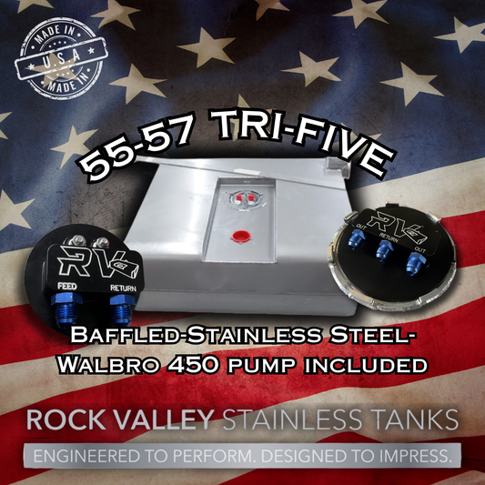 55-57 Chevy Tri-Five (22Gal) EFI Stainless Gas Tank
