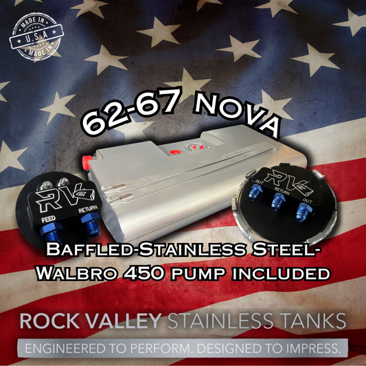 62-67 Chevy Nova II MiniTub/EFI Stainless Gas Tank